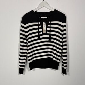 Banana Republic Black and White Striped Sweater